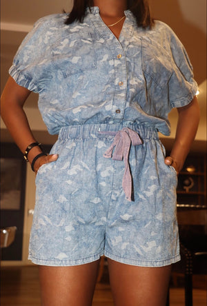 Denim Camo Romper